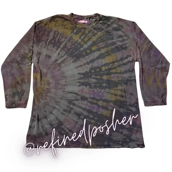 Free People We the Free Ellen Long-Sleeve Tee size Medium NEW Black Reverse Dye - Picture 3 of 7